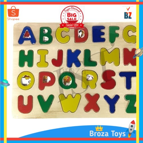 Puzzle Papan Kayu Huruf Abjad