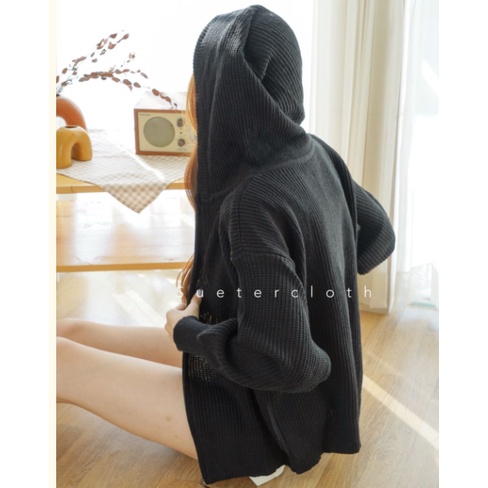 Kayla Jaket Sweater Cardigan Hoodie Oversize Knit Hoodie Tebal Halus Premium Realpict Pakaian Muslim COD Free Ongkir Korean Style