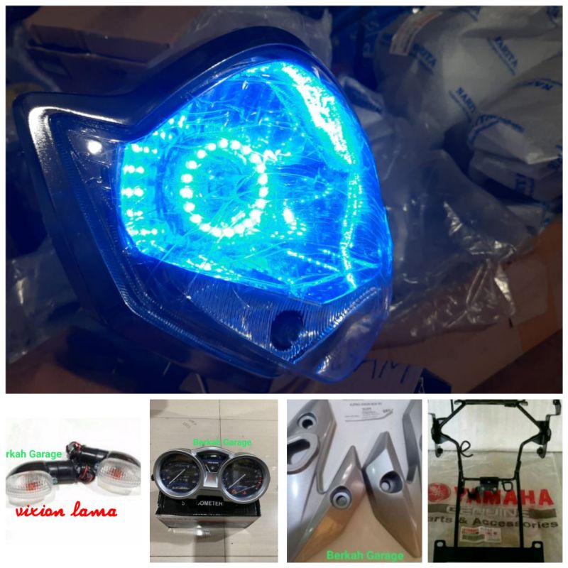 Reflektor Vixion New Led Plus Kupingan Plus Spidometer Plus Breket Lampu Plus Sen 2 Buah