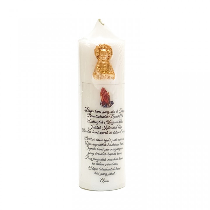 Lilin Silinder Doa Bapa Kami ( Uk. 13,5 x 4cm ) Lilin Rohani Lilin Misa Lilin Gereja Lilin Doa Devos