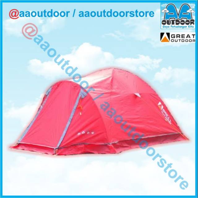 Tenda Great Outdoor Java 2 Light merah tent 2p camping gunung