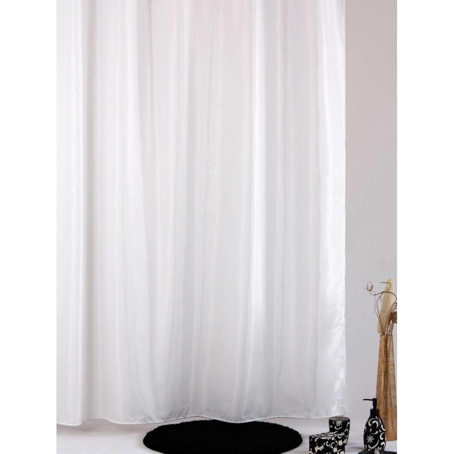 Sho Crystal Textile Polyester Shower Curtain Uni Plain White 180x200 Shopee Indonesia