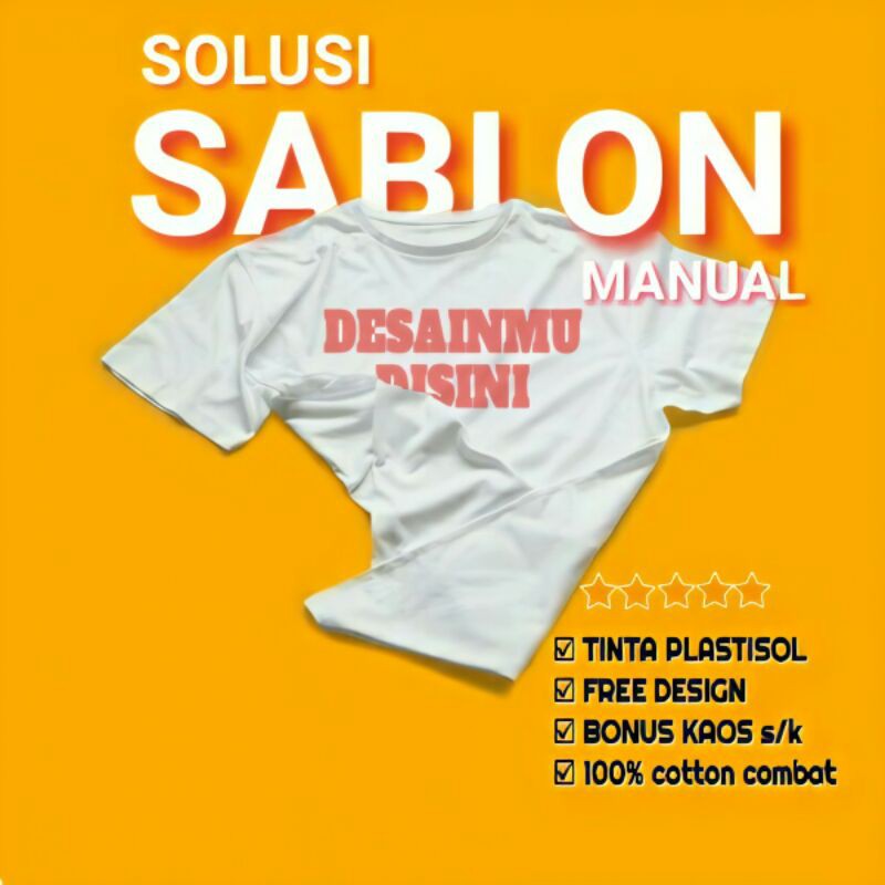 Custom Kaos Sablon Manual Tinta Plastisol