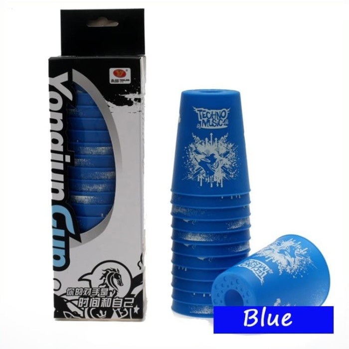 Permainan Gelas Susun Speed Flying Cups Stack Kecepatan Cepat - BLue