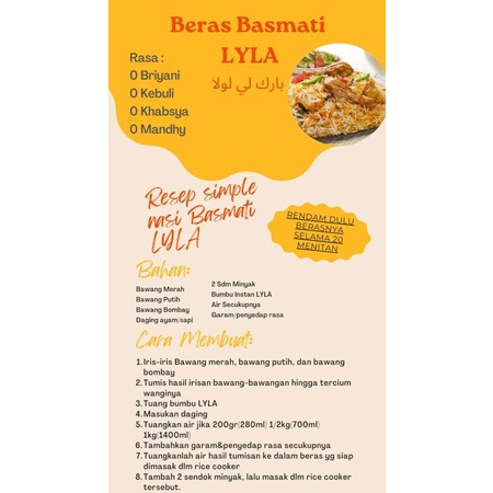 

ADY78 Beras basmati 1 kg rasa bumbu kebuli, briyani, khabsya, mandhi