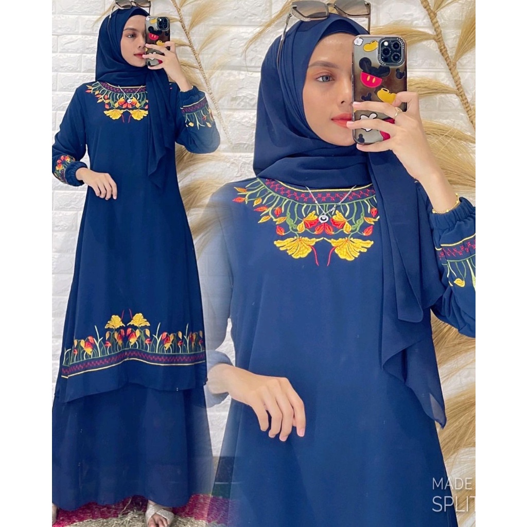 GAMIS MELAYU BORDIR KEMBANG| Baju Kurung Malaysia