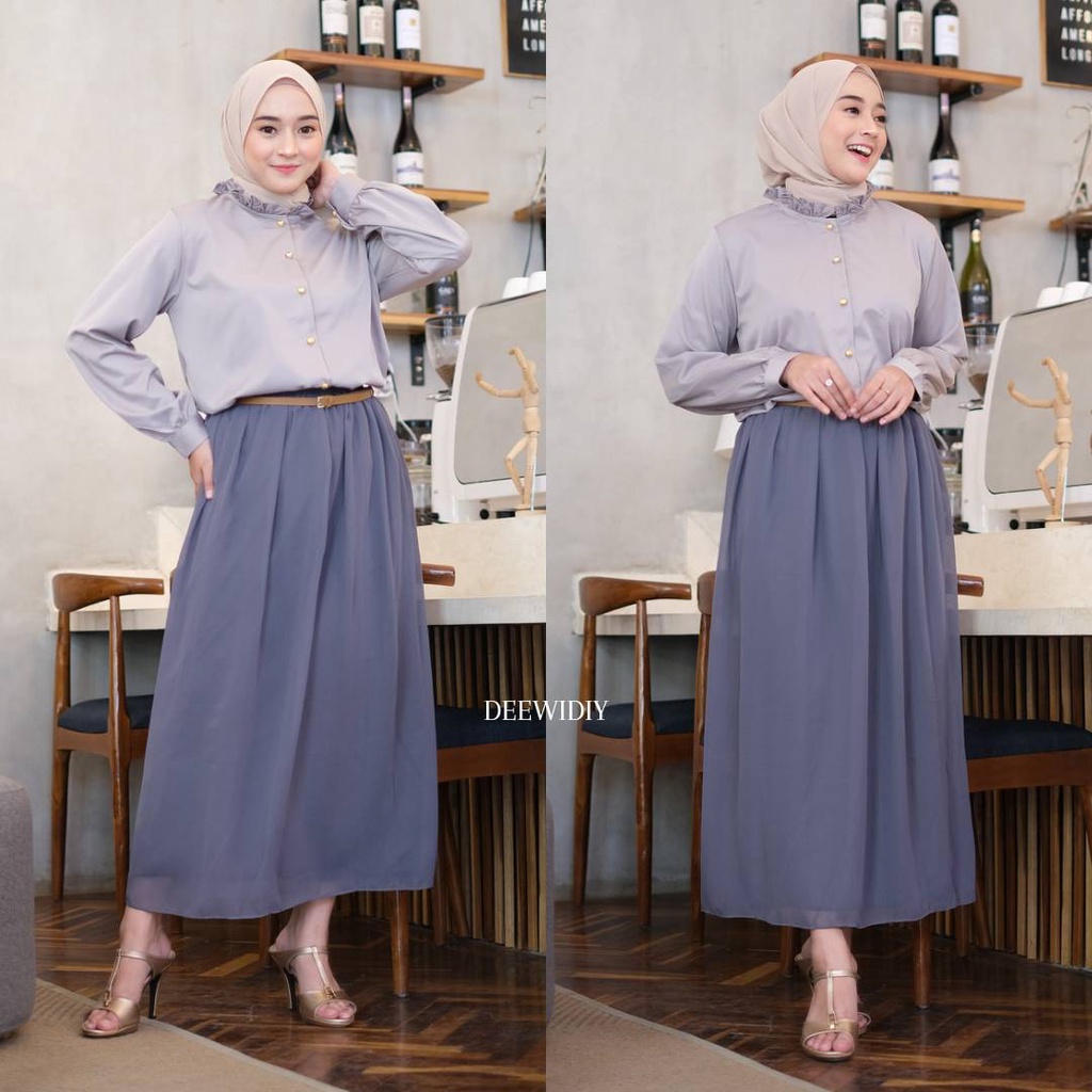 ROK SIFON PANJANG WANITA | CHIFFON SKIRT DEEWIDIY