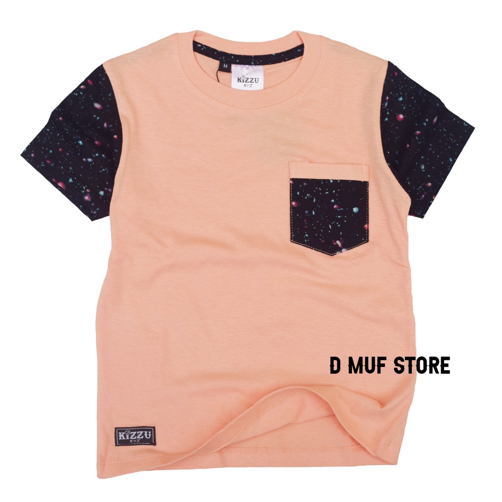 Kizzu Kaos Anak Printing Galaxy Premium Cotton 30s Usia 1-12 Tahun Galaxy Salam- dmufstore