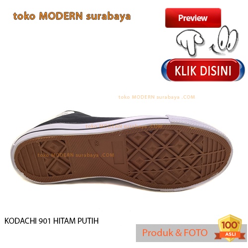 Sepatu pria sekolah casual boot tinggi tali KODACHI 901 HITAM PUTIH