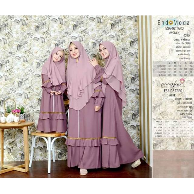 ENDOMODA// GAMIS MUSLIMAH ENDOMODA IBU DAN ANAK ESA 02 TARO