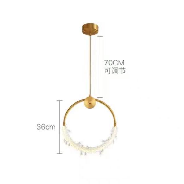 Lampu Gantung Hias Gold Ring Premium Chandelier Luxury Design Home