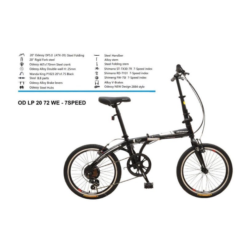 Sepeda Lipat Odessy 20 72 7Speed SHIMANO