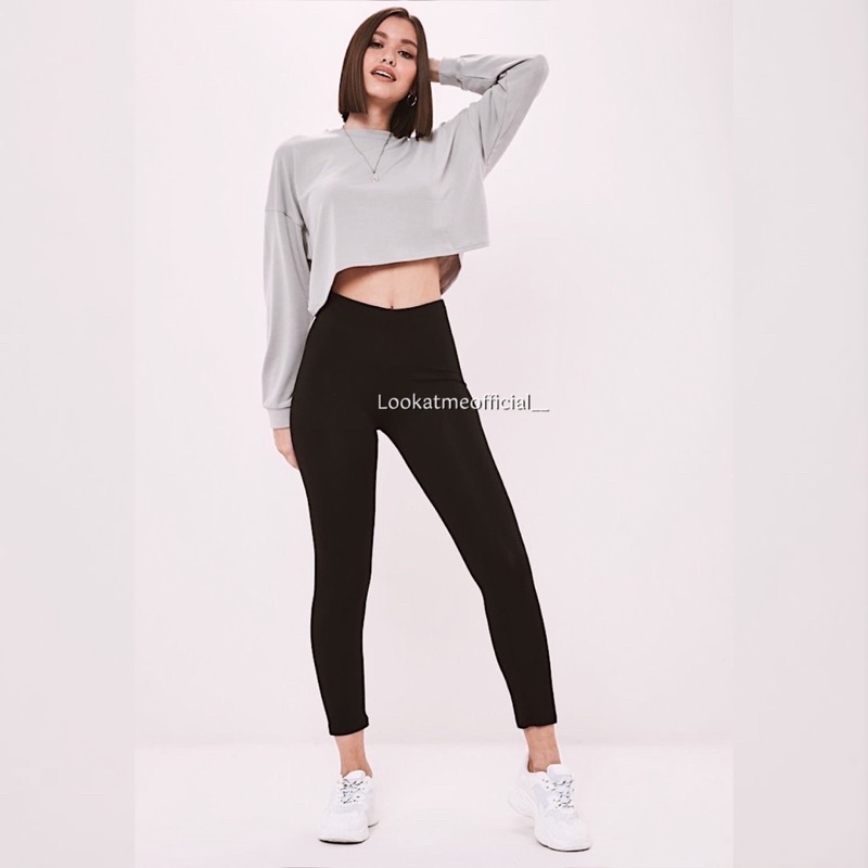Celana Legging 7per8 Polos Pendek Wanita Import / Legging Pendek Wanita / Legging Selutut Wanita