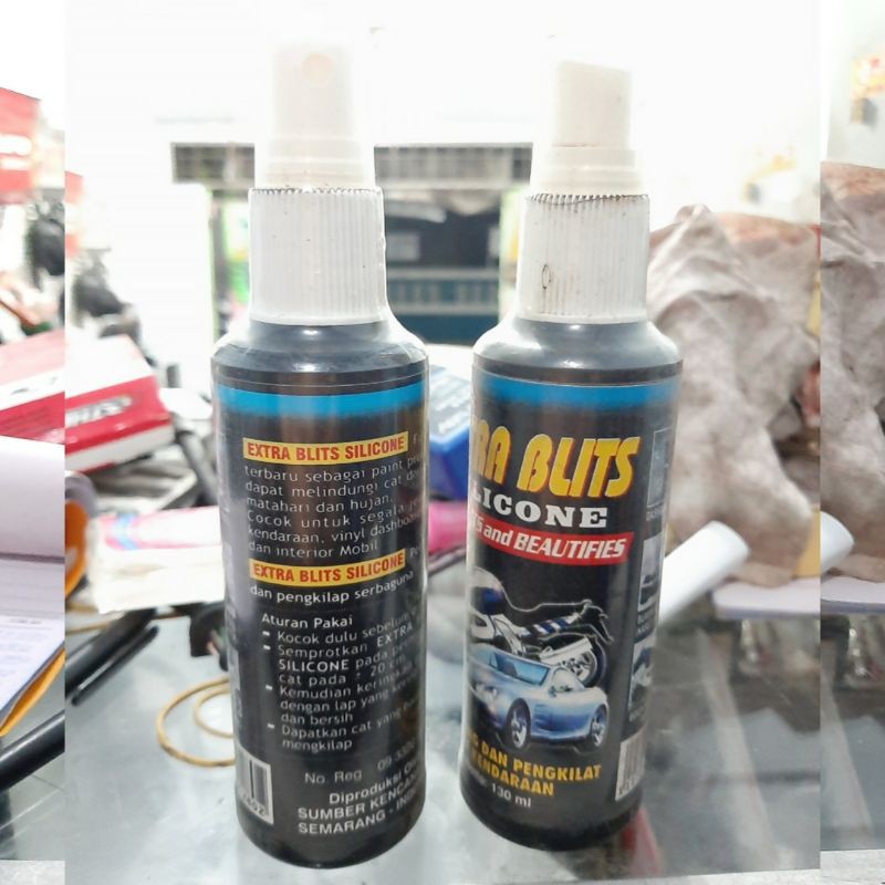 Extra Blits Silicone - Cairan Silikon Interior Mobil dan Motor - Cairan Silikon Spray