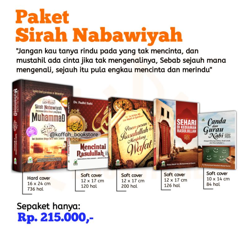Paket Sirah Nabawiyah/Sirah nabawi/sirah nabi/sehari di kediaman rasul/canda gurau nabi