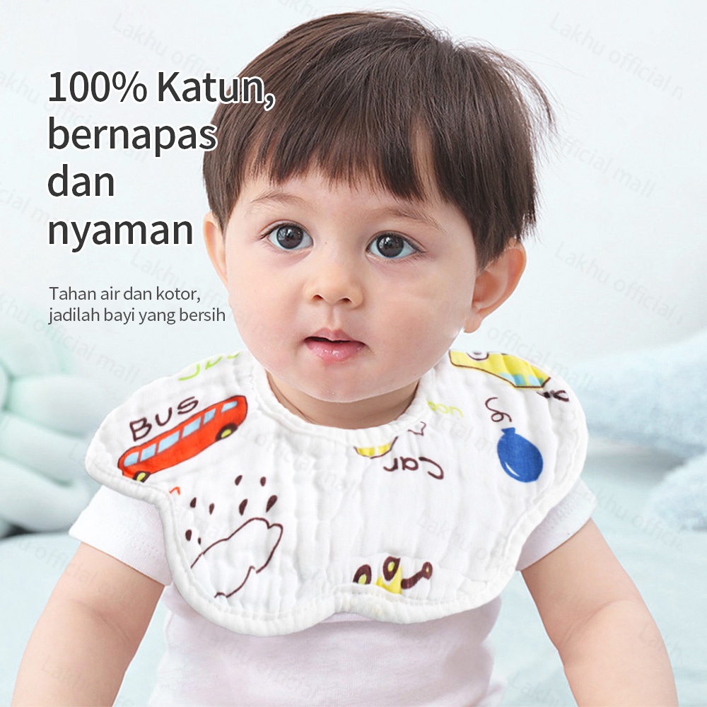 Lakhu slaber bayi /baby bibs katun celemek bayi 100% katun