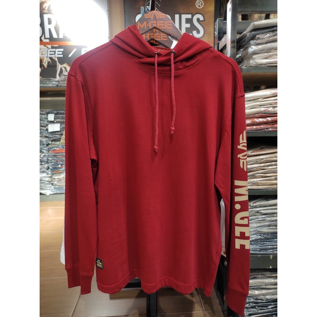 Kaos Hoodie Lengan Panjang MGEE Bahan 100% Katun Original Mgee Squad C004 Red