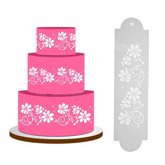 Flower Vines Cake Stencil #01-17