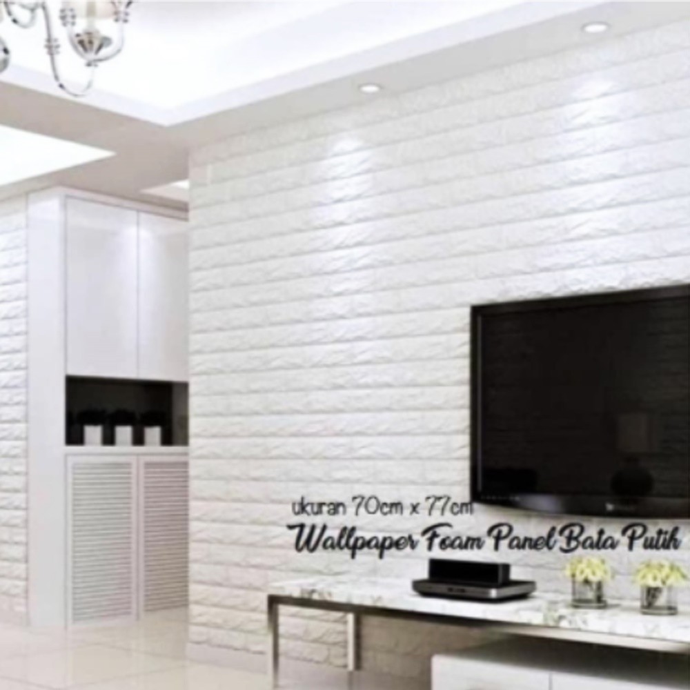 Wallpaper Dinding Foam Batu Bata 3D Modern 70 x 77cm Wall Sticker