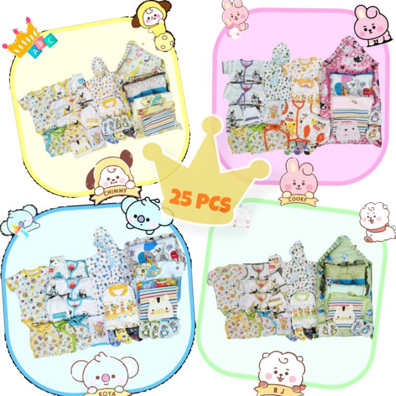 25pcs Paket Baju Bayi Baru Lahir katun halus/Perlengkapan Bayi New Born Baju Bayi Set Unisex