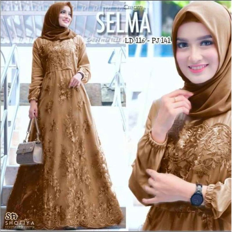 (BISA DIBAYAR DI TEMPAT COD)GAMIS SELMA JUMBO LD 120CM DAN STANDAR/BUSUI ZIPPER DEPAN