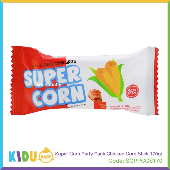 SuperCorn Party Pack Chicken Corn Stick 170gr Cemilan Snack Cemilan Sehat Kidu Baby