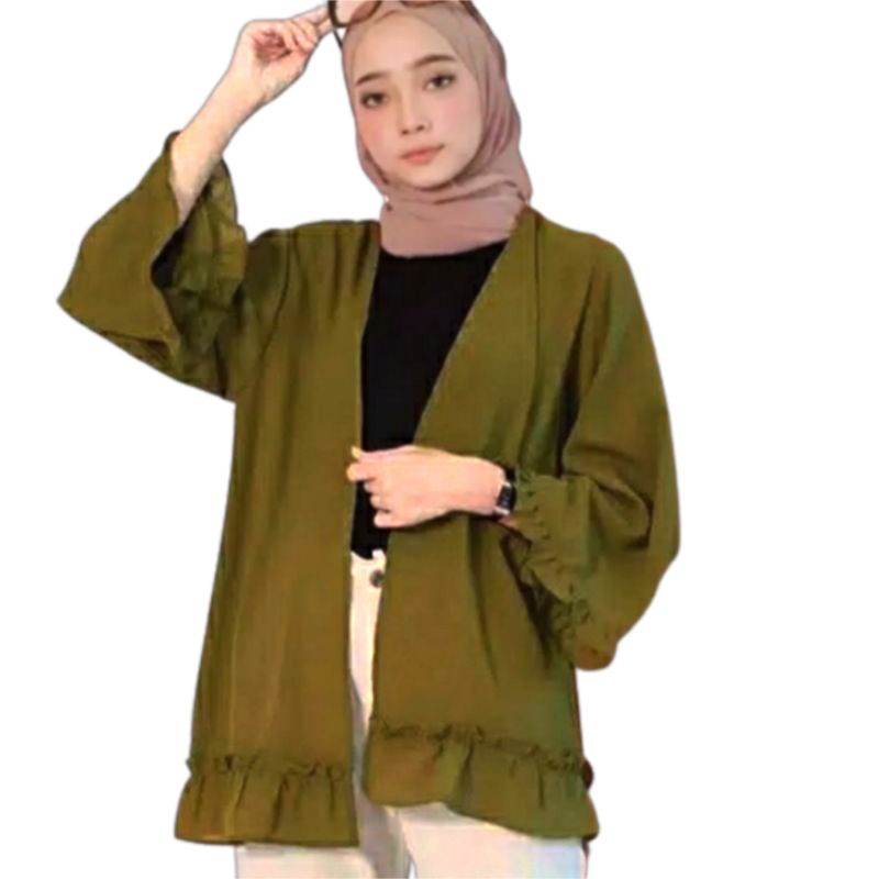 Cardigan Kanaya Fit XL Bahan Moscrepe Premium Import Korea Style . Atasan Wanita Baju Outer Dewasa Blazer Terbaru 2023 Kekinian Murah Kanaya