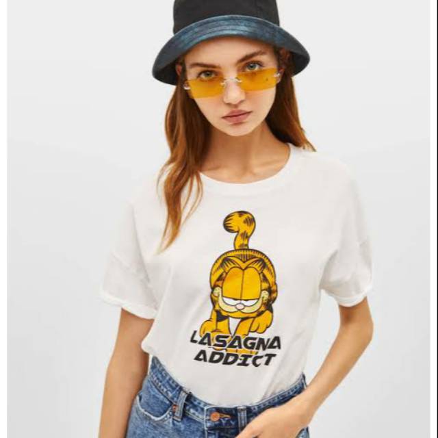 BERSHKA GARFIELD TOP 100% ORIGINAL/BERSHKA GARFIELD LASAGNA TEE