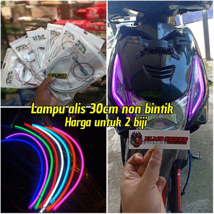 Lampu alis 30cm 15cm 20cm sein scoopy 60cm non bintik isi 2 pcs - Ungu