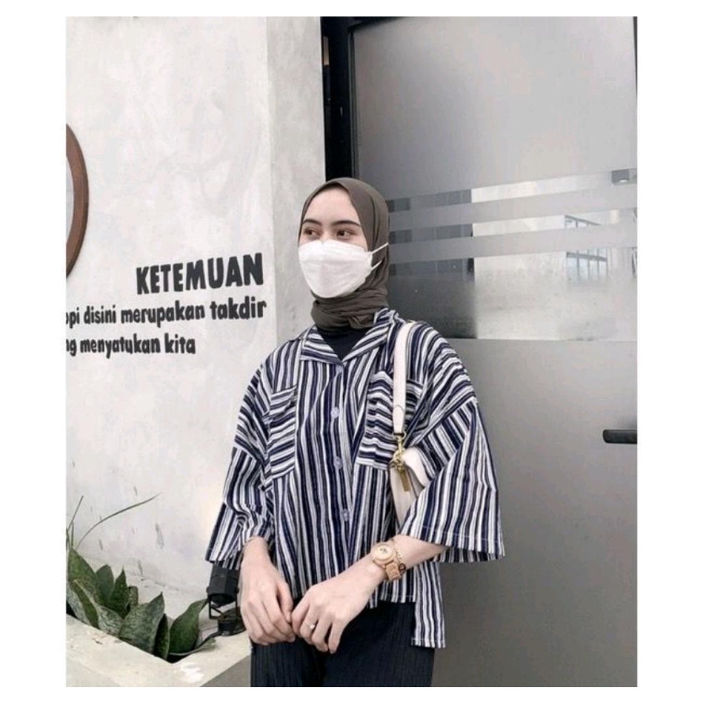 Maiko Cute Oversize XXL Big Button Shirt | Baju Wanita Terbaru