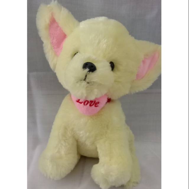 Boneka murah anjing kecil kuning lucu love
