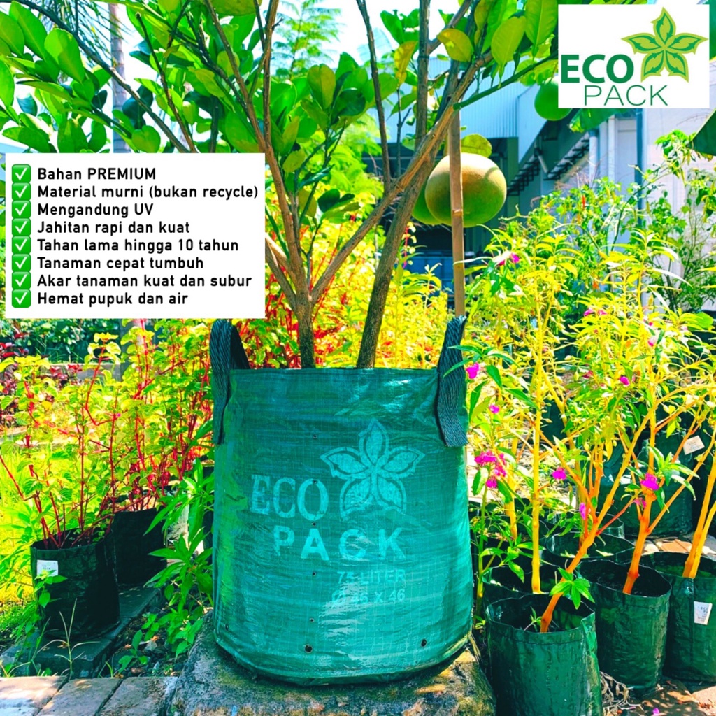 Planter Bag Eco Pack 50 Liter Grow Bag Ecopack Kualitas Premium Tabulampot