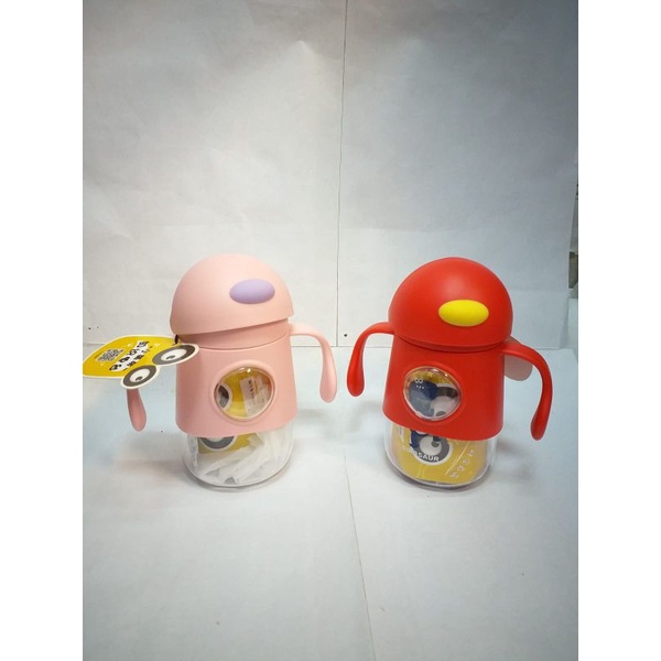 Botol minum anak / Plastic bottle with straw / Botol sedotan anak / Botol minum lucu anak / Tempat m