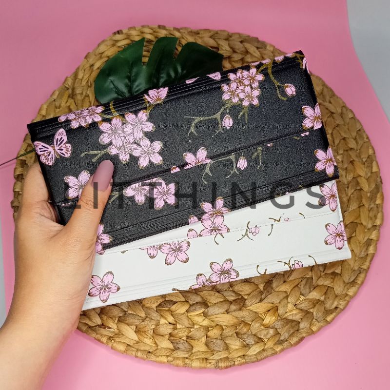 Dompet Pintar Pengatur Keuangan Bulanan Wallet Organizer Dompet Disiplin Keuangan bulanan motif Bunga Sakura