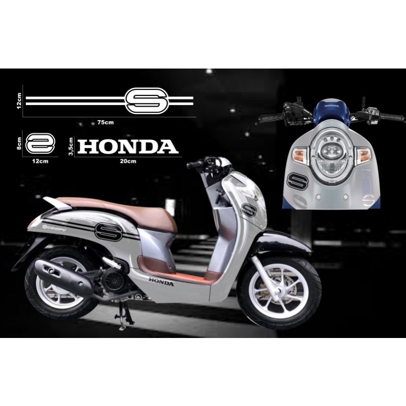 STIKER LOGO SCOOPY LIST STRIPING VARIASI SIMPLE BODY HONDA SCOOPY