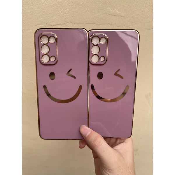 WENG Softcase Glossy Chrome Smile For Oppo Realme Samsung Vivo Infinix  Xiaomi