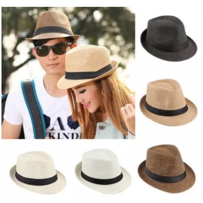 Topi Koboy Laken Pria Dewasa Unisex Fedora Koboy Tompi Vintage Cowboy Cap Coboy Jazz Terbaru dan Terlaris