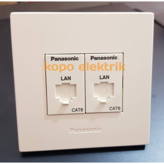 Panasonic Soket LAN Cat6 Outlet Data CAT6 Tanam style white Double