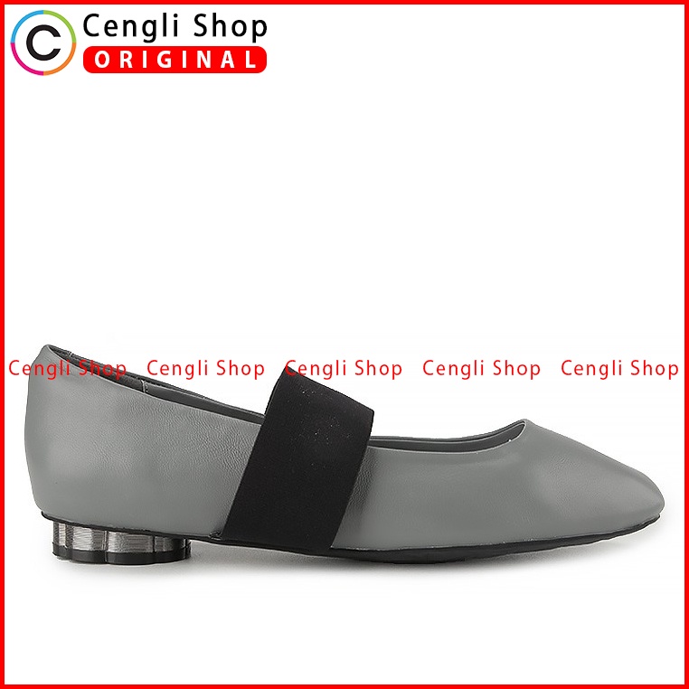 SEPATU FLAT KULIT OBERMAIN WANITA ORIGINAL BRANDED TERBARU GREY OW27