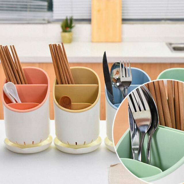 C123 Tempat Sendok Garpu Sumpit Wadah Pisau Rak Tirisan Perlengkapan Dapur / Cutlery Holder