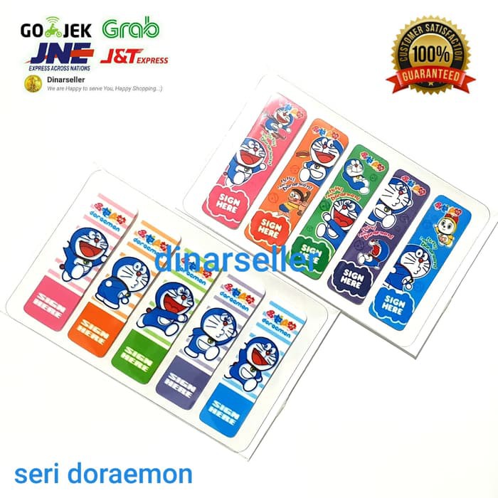 

dnrl352 STICKY NOTE PLASTIK STICK MARKER PEMBATAS BUKU MOTIF DORAEMON