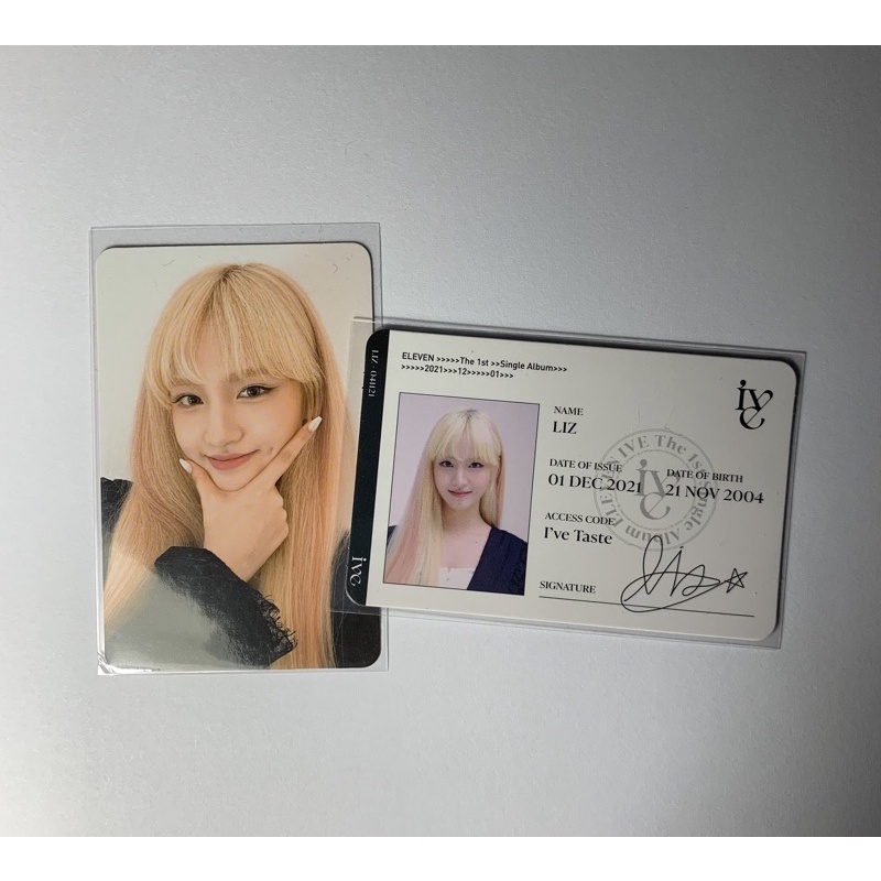 photocard pc ive liz album eleven ver 2 id card idc official