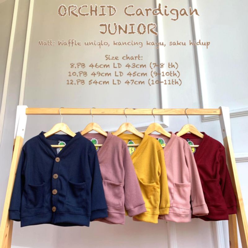 Cardigan Anak Orchid Pineapple Original Unisex 1-12 Tahun Waffle Super Premium Jaket Anak Terlaris Termurah Best Seller