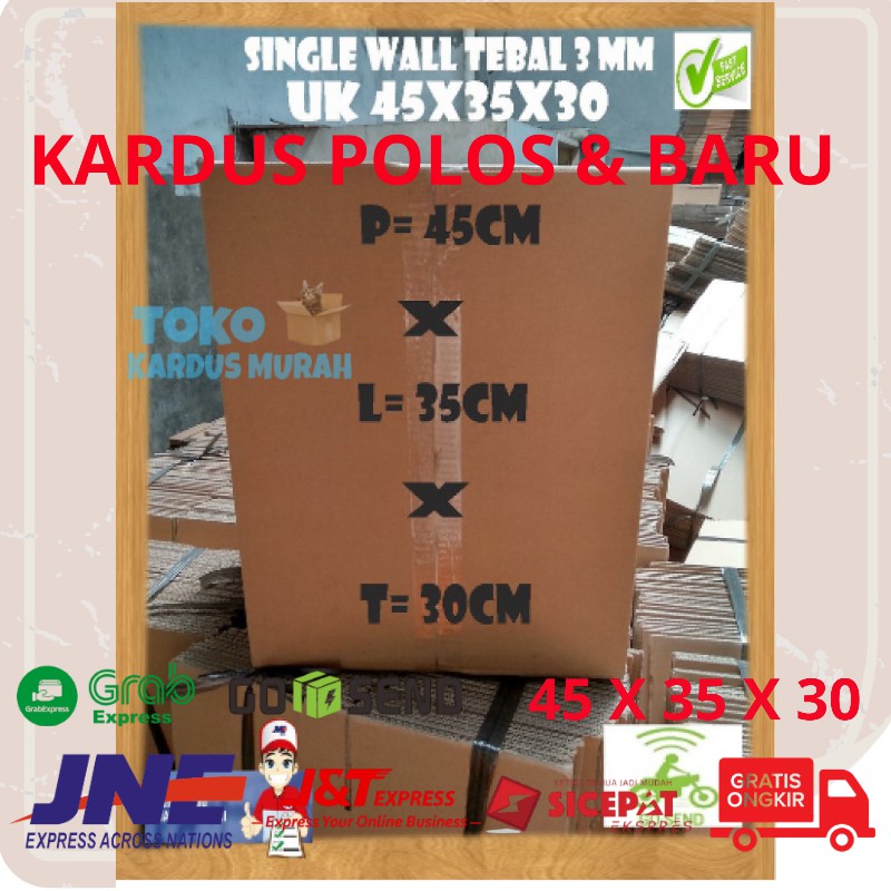 

Kardus Box Karton Polos Baru Packing Kotak Dus Bok Tebal 3mm Single Wall Harga 1 Lembar 45 x 35 x 30