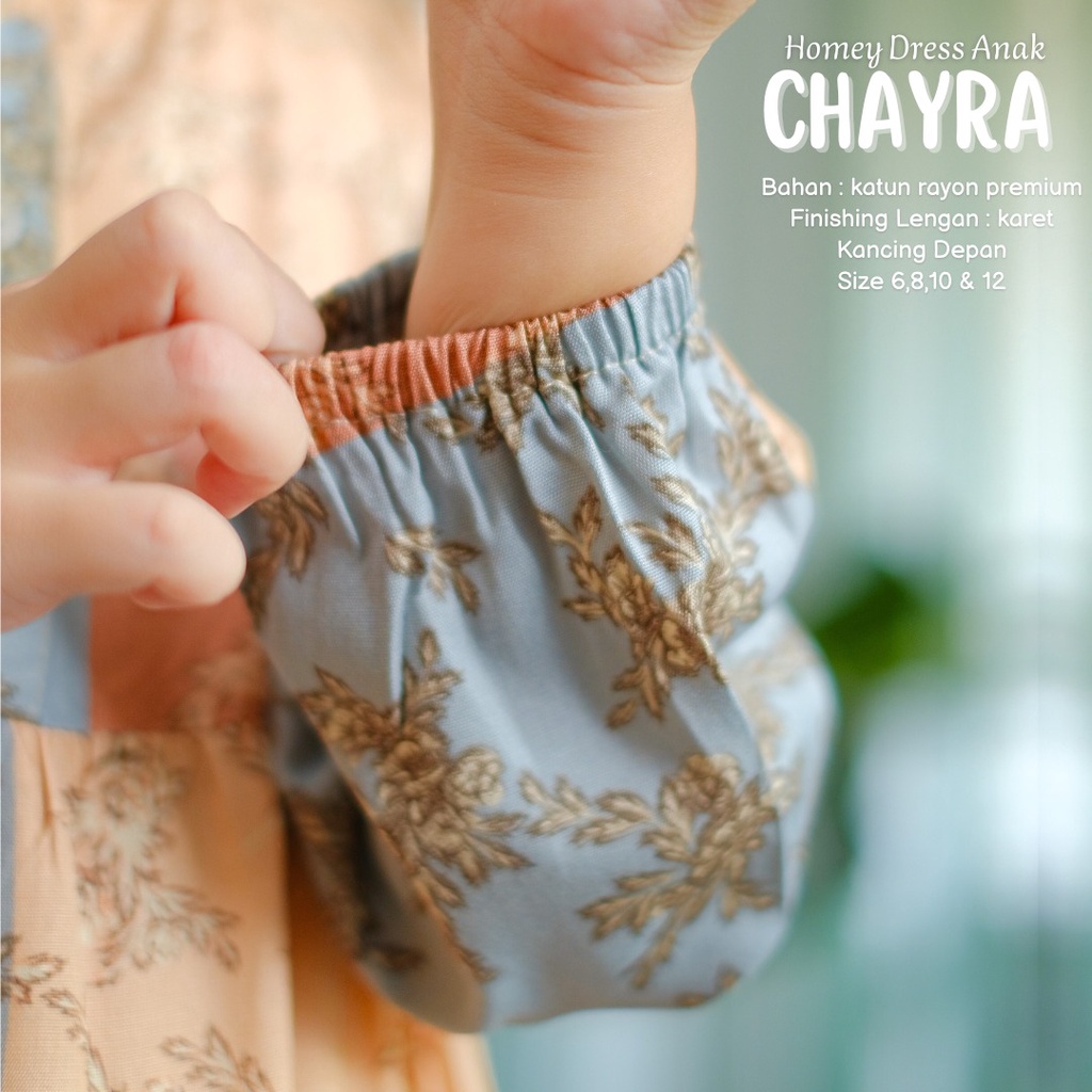 Gamis Anak Perempuan Umur 4 sd 12 tahun_Homey Dress CHAYRA Kids_Gamis Anak Bahan Rayon_Pakaian Muslim Anak Perempuan