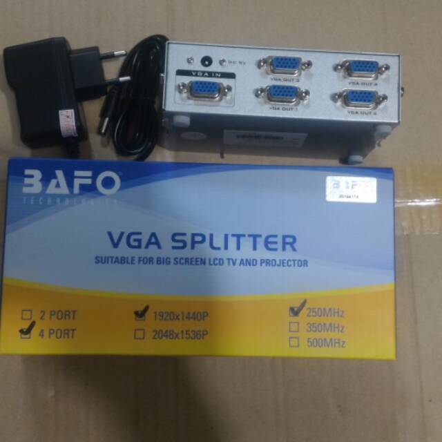 Converter vga splitter 4port vga spliter 4 port original bafo