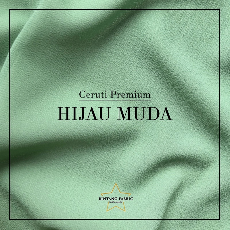 Bahan Kain Ceruti Ceruty Babydoll Premium 1 meter-Hijau Muda