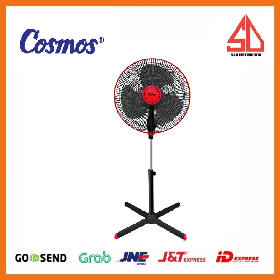 KIPAS ANGIN COSMOS Stand Fan 16 inch - 16-XDC - Black Red ORI