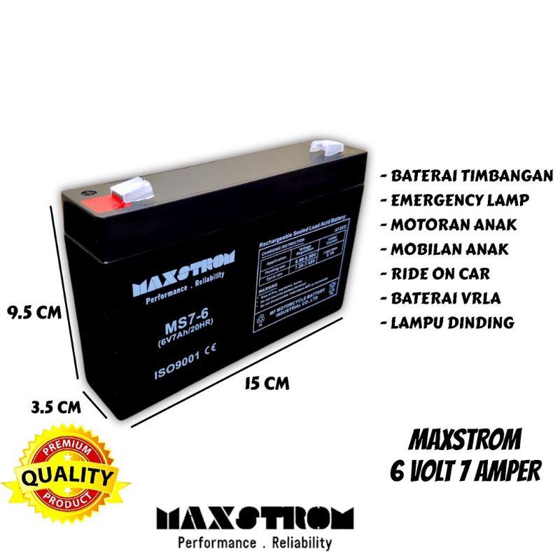 BATERAI MOBIL AKI PMB ORIGINAL 6V7AH/20HR BATTERY AKI CASAN