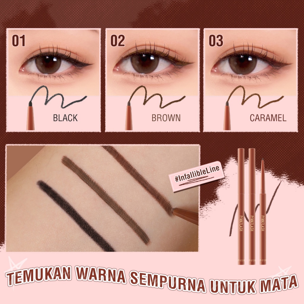 PINKFLASH Waterproof Eyeliner Gel Smooth Gel Eyeliner High Pigmented Smudge-proof Long Lasting Eyeliner Pen
